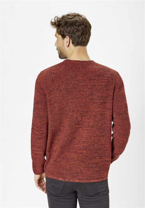 Pulover O-neck barbati PADDOCK'S rosu melanj [5]