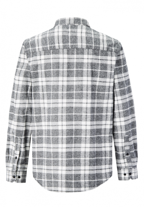 Camasa overshirt flanel barbati PADDOCK'S carouri alb/gri [5]