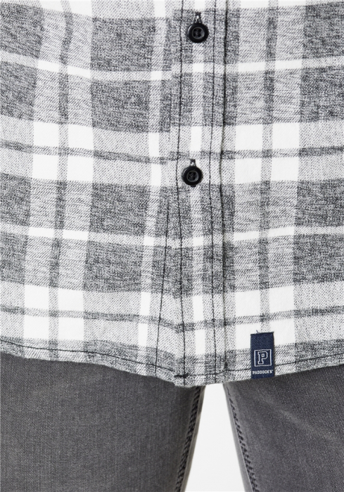 Camasa overshirt flanel barbati PADDOCK'S carouri alb/gri [4]
