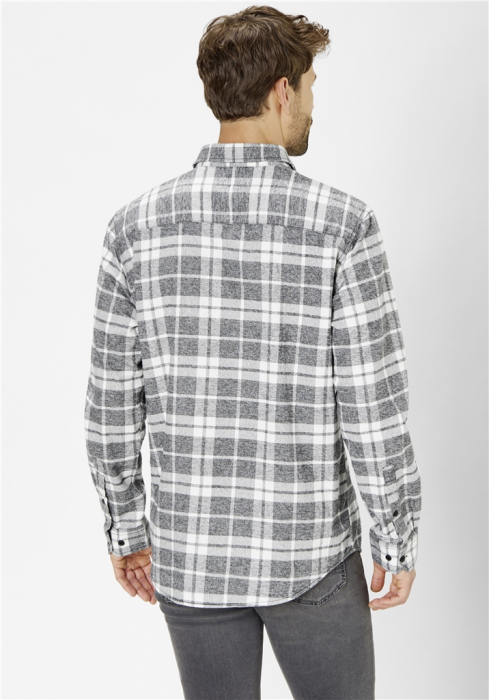 Camasa overshirt flanel barbati PADDOCK'S carouri alb/gri [6]