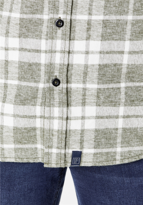 Camasa overshirt flanel barbati PADDOCK'S carouri alb/verde [4]