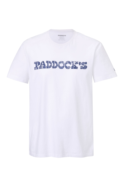 Tricou maneca scurta barbati PADDOCK'S O neck alb [3]