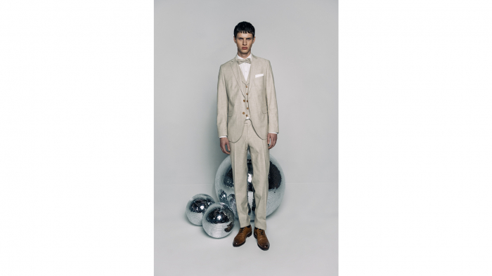 Pantalon costum eveniment bumbac/in/lana m&m barbati CLUB of GENTS Slim SAY YES Paco bej [2]