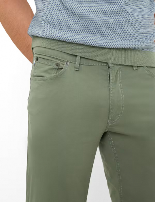 Pantaloni 5 buzunare bumbac barbati BRAX CHUCK Marathon Modern Fit oliv [5]