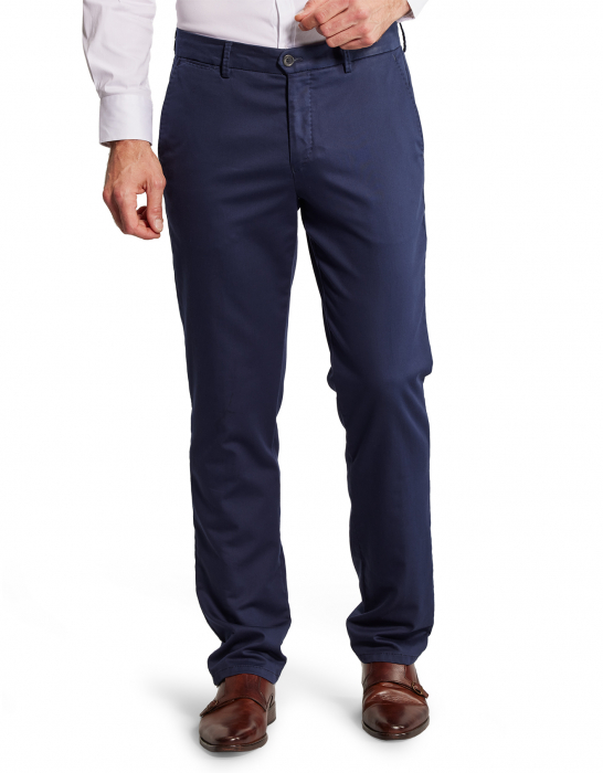 Pantaloni Modern bumbac barbati W. WEGENER Conti-5601 bleumarin [1]