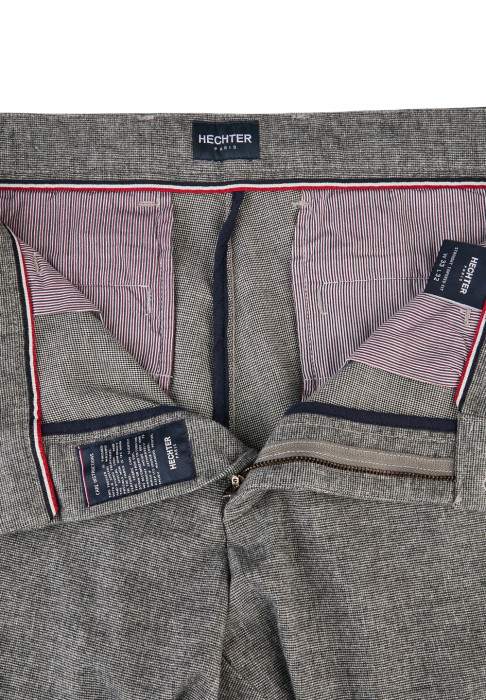 Pantaloni Chino bumbac barbati HECHTER wool-look alb/negru [4]