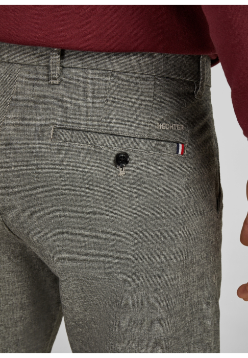 Pantaloni Chino bumbac barbati HECHTER wool-look alb/negru [7]