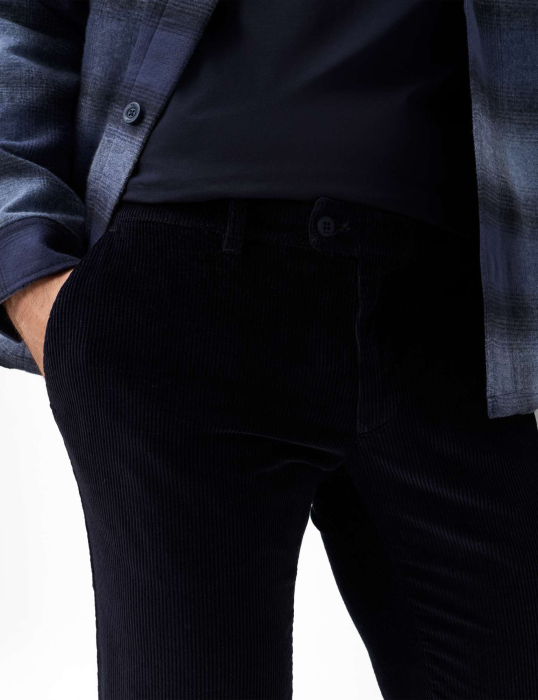 Pantaloni chino velur barbati BRAX FABIO IDX  bleumarin [7]