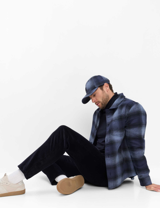Pantaloni chino velur barbati BRAX FABIO IDX  bleumarin [6]