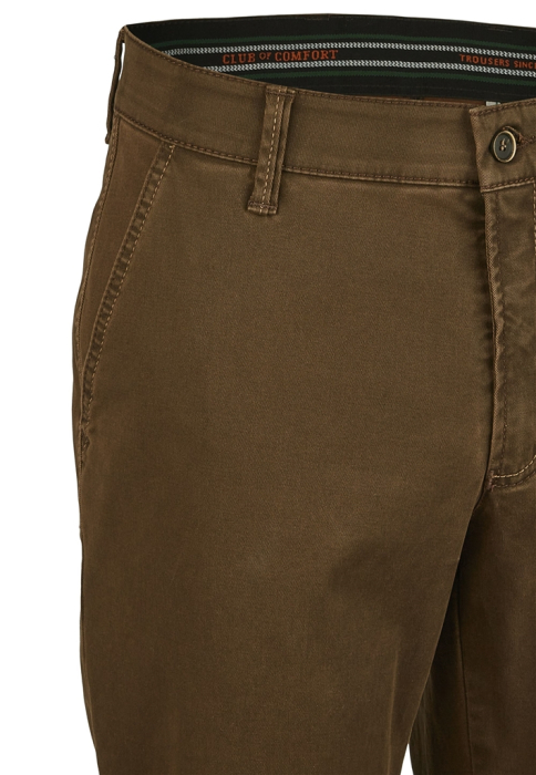 Pantaloni chino bumbac barbati CLUB of COMFORT Garvey 6421 maro [3]