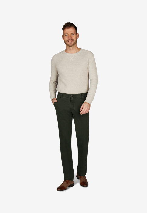 Pantaloni chino bumbac barbati CLUB of COMFORT Garvey 6421 verde inchis [8]