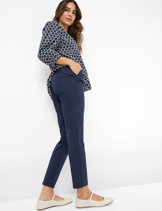 Pantaloni subtiri bumbac/lyocell chino 7/8 femei BRAX MARON S bleumarin [4]