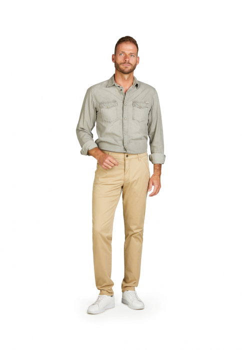 Pantaloni subtiri chino bumbac barbati CLUB of COMFORT Phil 7708 camel [2]