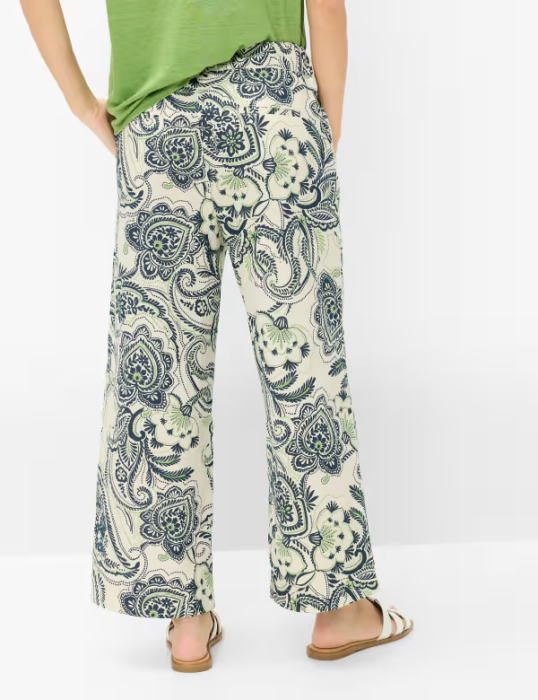 Pantaloni culotte femei BRAX MAINE S verde paisley [5]