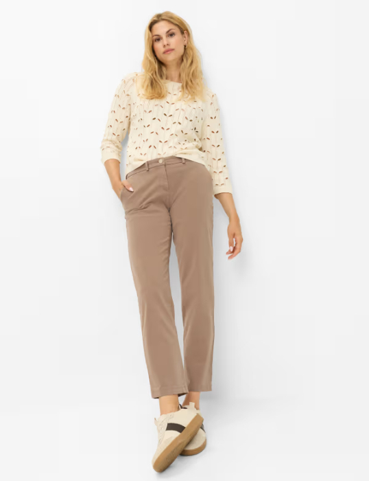Pantaloni bumbac/lyocell femei BRAX MARON S maro deschis [4]