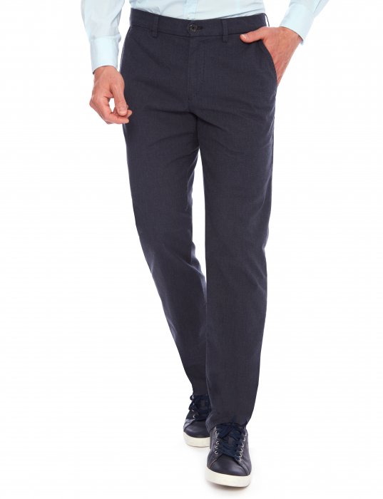 Pantaloni Modern bumbac structurat barbati W. WEGENER Conti-5697 bleumarin [1]