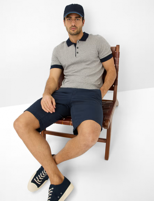 Pantaloni scurti bumbac barbati BRAX BARI Regular bleumarin [5]