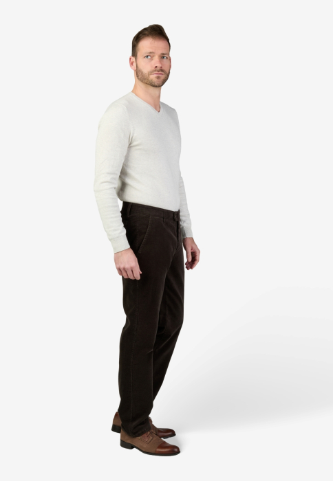 Pantaloni velur bumbac chino barbati CLUB of COMFORT Garvey 8200 maro inchis [6]