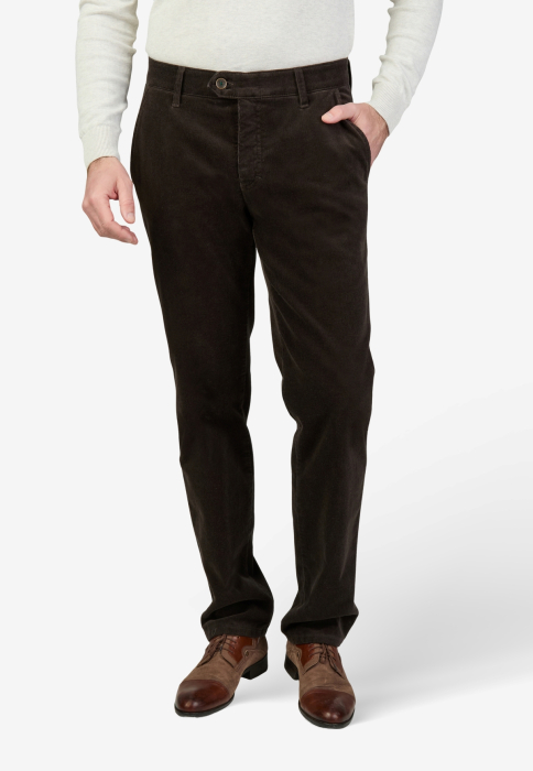 Pantaloni velur bumbac chino barbati CLUB of COMFORT Garvey 8200 maro inchis [4]
