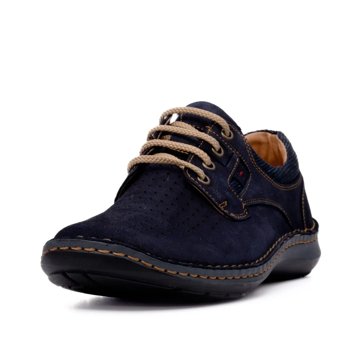 Pantofi perforati piele intoarsa barbati OTTER bleumarin [1]