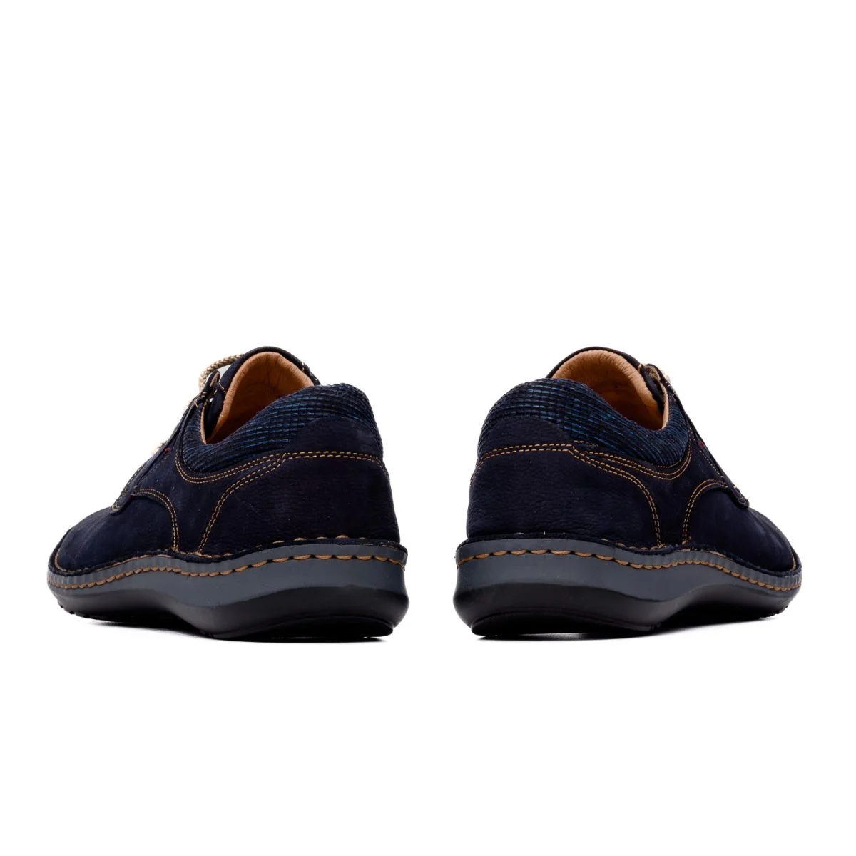 Pantofi perforati piele intoarsa barbati OTTER bleumarin [4]