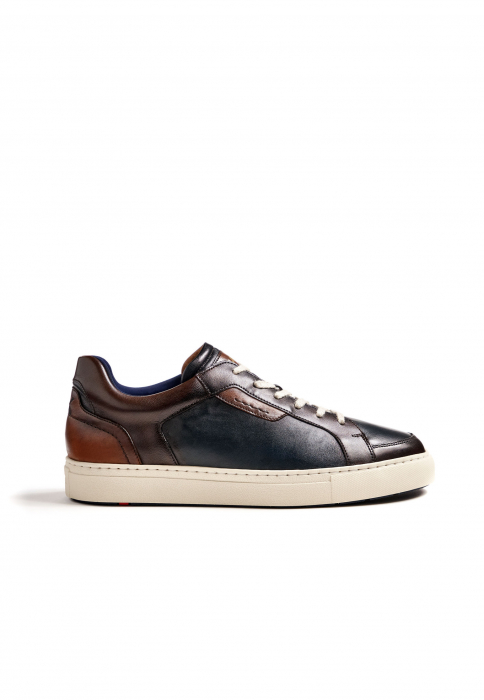 Pantof sneaker barbati piele LLOYD MALCOLM maro/bleumarin [3]
