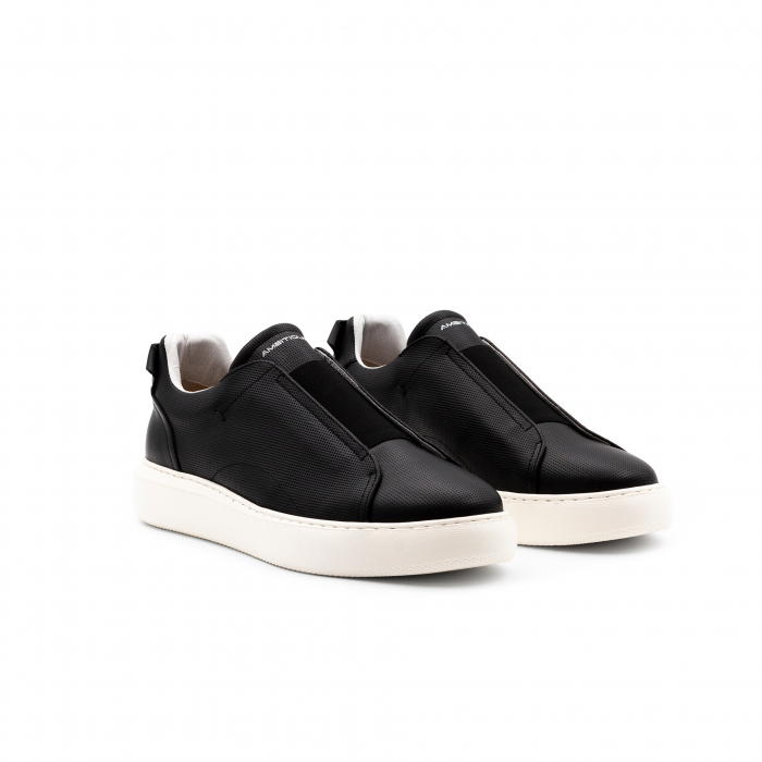 Pantofi piele sneaker slip-on barbati AMBITIOUS Eclipse negru [2]