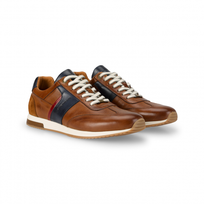 Pantofi piele sneaker barbati AMBITIOUS Slow coniac/bleumarin [3]