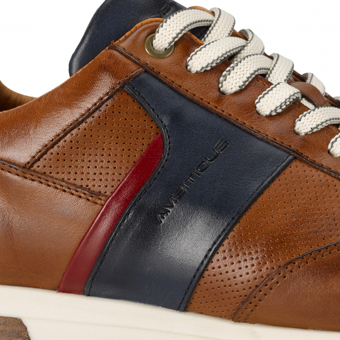 Pantofi piele sneaker barbati AMBITIOUS Slow coniac/bleumarin [2]