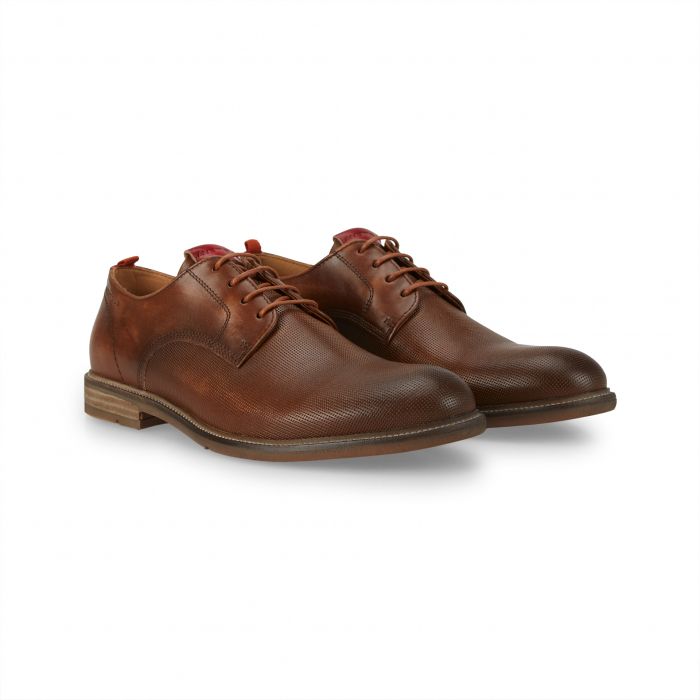 Pantofi piele perforata derby barbati AMBITIOUS Caye maro [2]