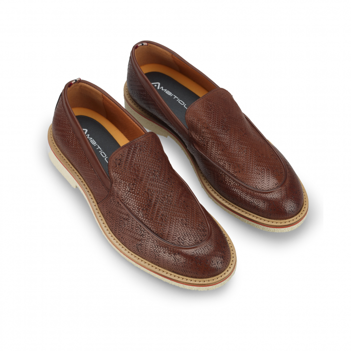 Pantofi piele impletita loafer barbati AMBITIOUS Jack maro [3]