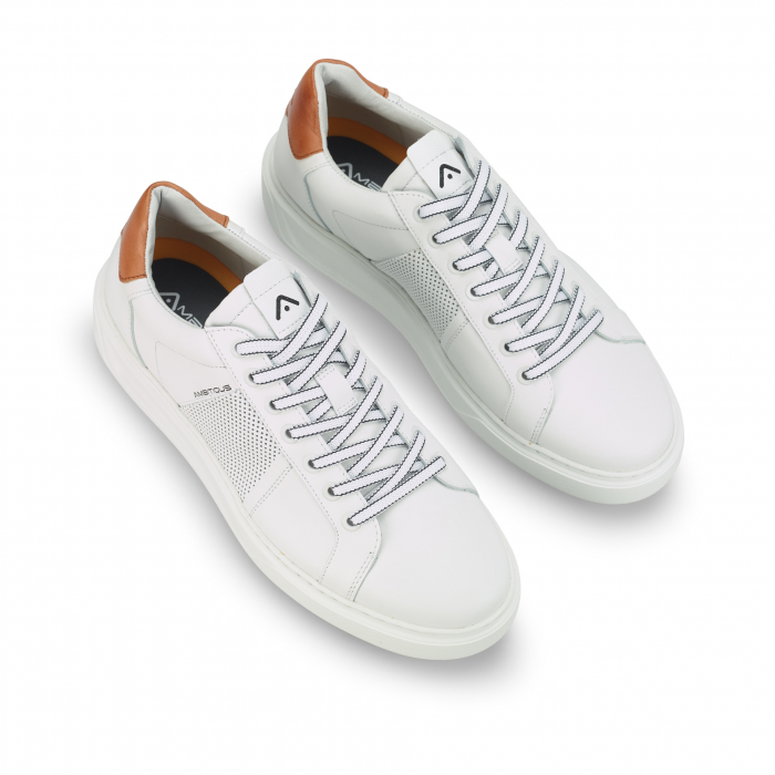 Pantofi piele perforata sneaker barbati AMBITIOUS Kit alb/coniac [4]