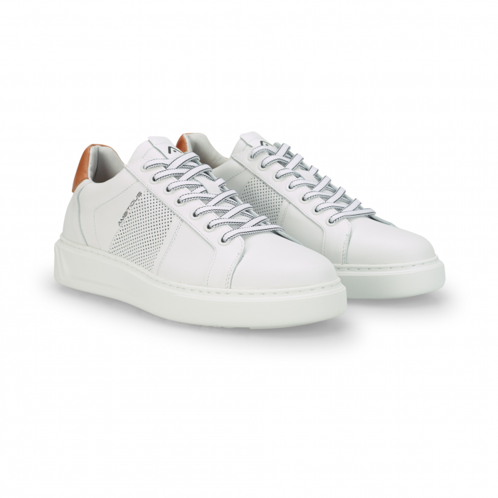 Pantofi piele perforata sneaker barbati AMBITIOUS Kit alb/coniac [3]