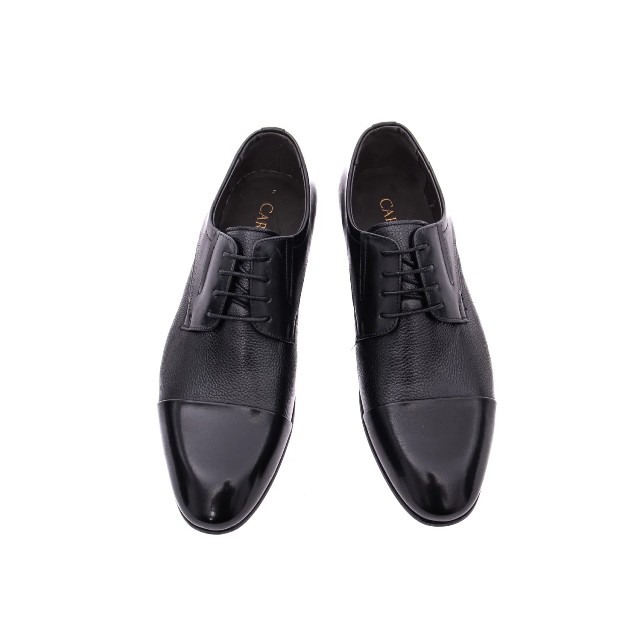 Pantofi derby bărbați piele texturata Caribu 3MKD1-16-4A cap-toe negru [2]