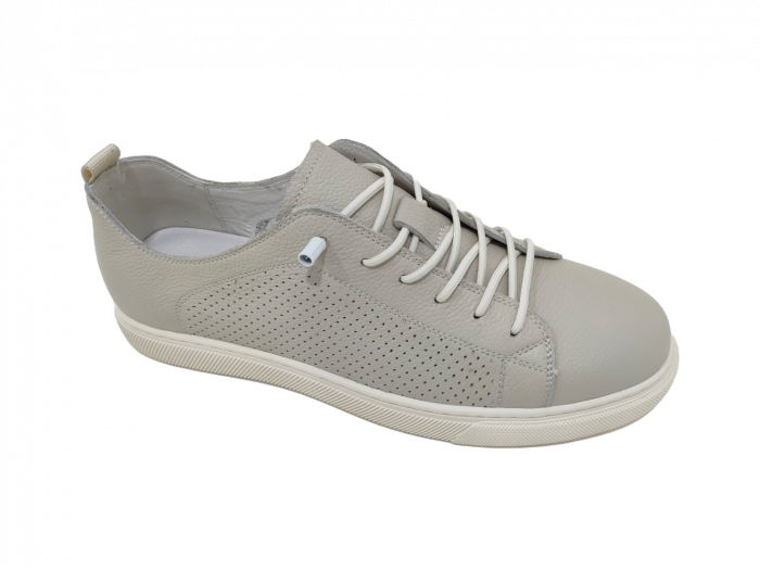 Pantofi perforati piele sneaker barbati OTTER 7CCJ60007B gri deschis [1]