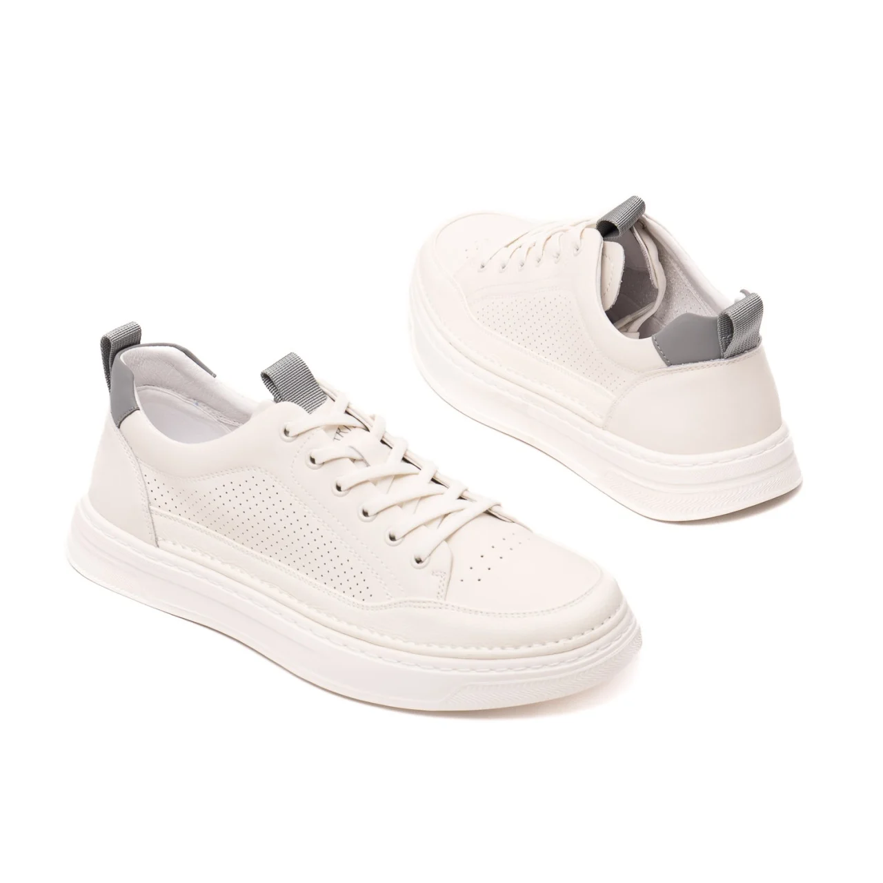 Pantofi piele sneaker barbati CARIBU V2V260006A alb/gri [3]