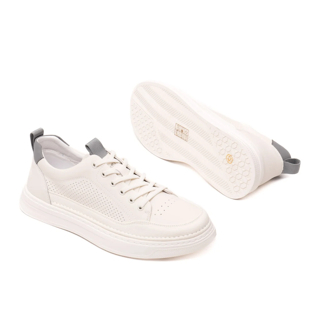 Pantofi piele sneaker barbati CARIBU V2V260006A alb/gri [4]