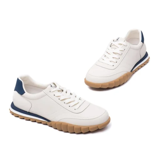 Pantofi piele sneaker barbati CARIBU V2V260007B bej/bleumarin [2]