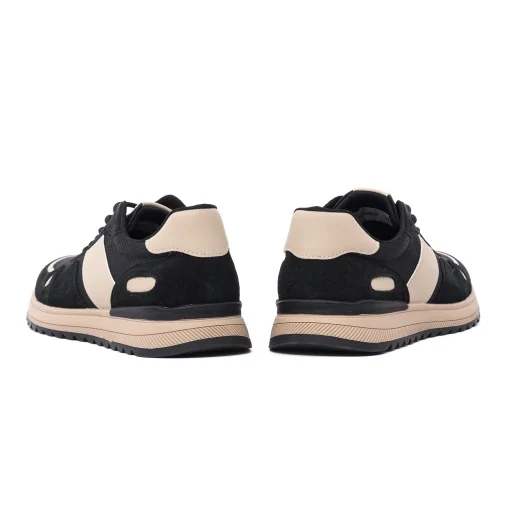Pantofi sneaker textil barbati OTTER negru/bej [3]