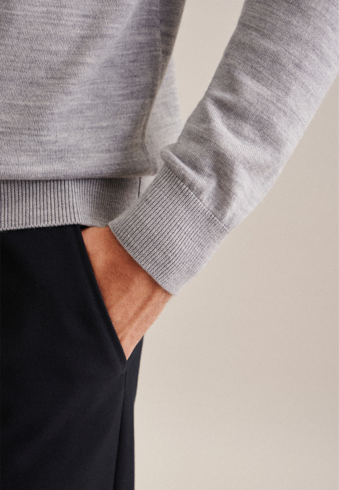 Pulover anchior merino barbati SEIDENSTICKER Shaped gri [3]