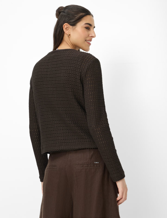 Cardigan nasturi crosetat femei BRAX BRENDA L maro [3]