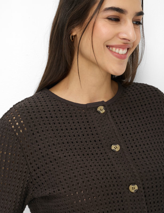 Cardigan nasturi crosetat femei BRAX BRENDA L maro [7]