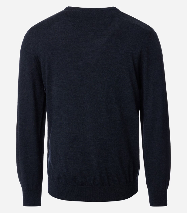 Pulover O Neck lana Merinos barbati CASA MODA bleumarin [2]