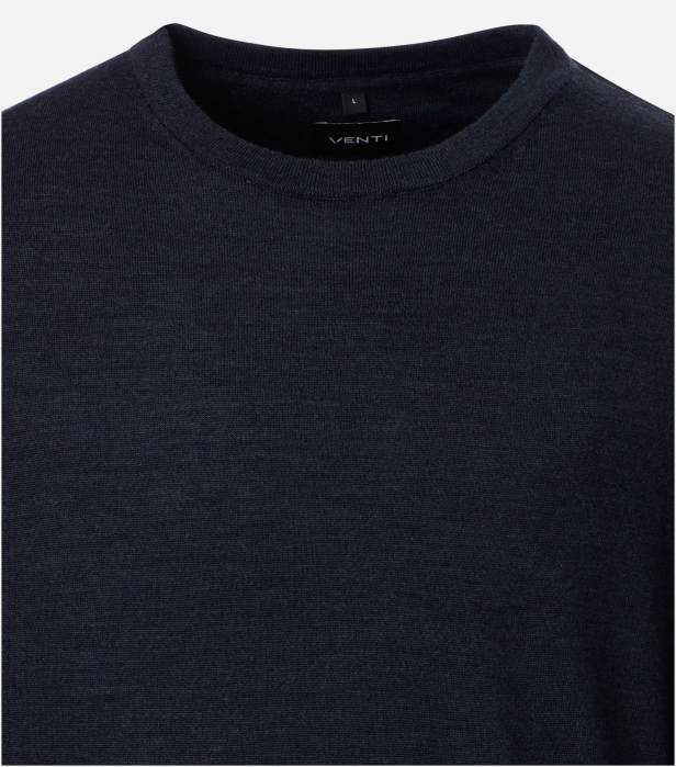 Pulover O Neck lana Merinos barbati CASA MODA bleumarin [3]