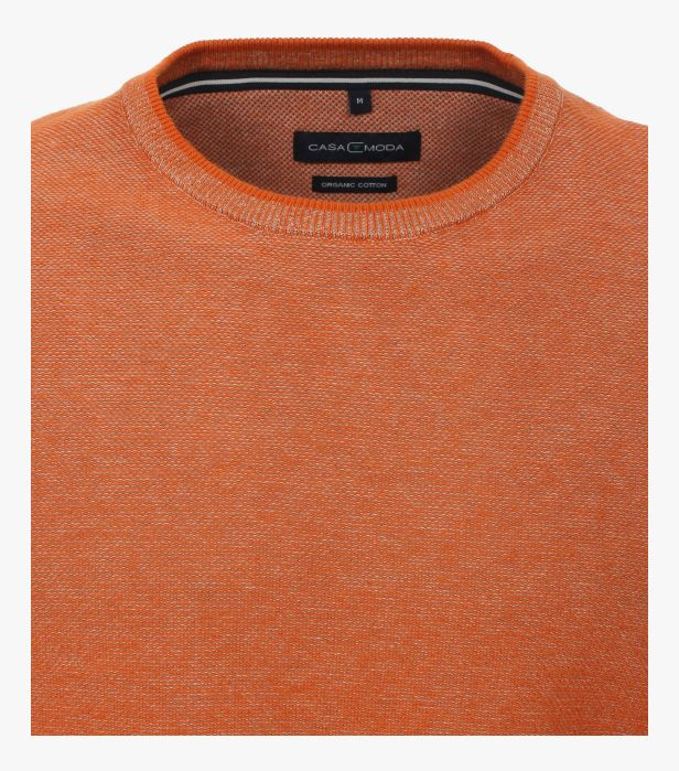 Pulover O Neck bumbac organic CASA MODA Green portocaliu [3]