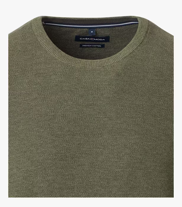 Pulover O Neck bumbac barbati CASA MODA verde [3]