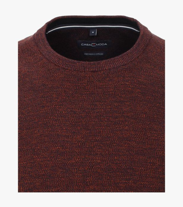 Pulover O-Neck bumbac barbati CASA MODA portocaliu inchis [3]