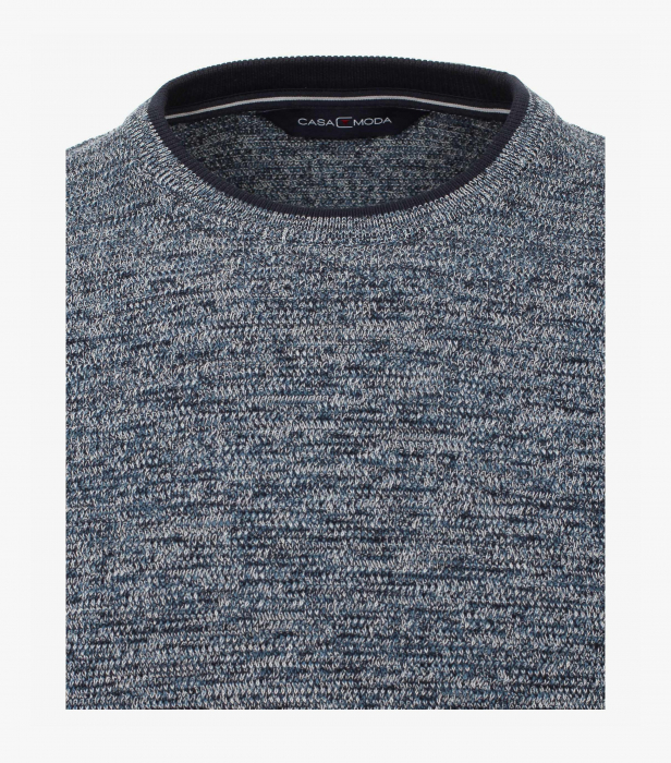 Pulover bumbac O Neck barbati CASA MODA albastru melange [3]