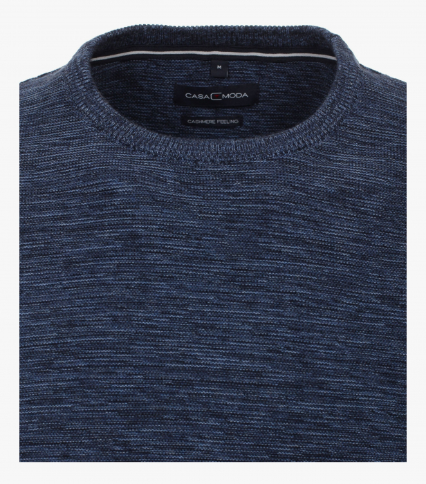 Pulover O Neck bumbac/casmir barbati CASA MODA bleumarin melanj [3]