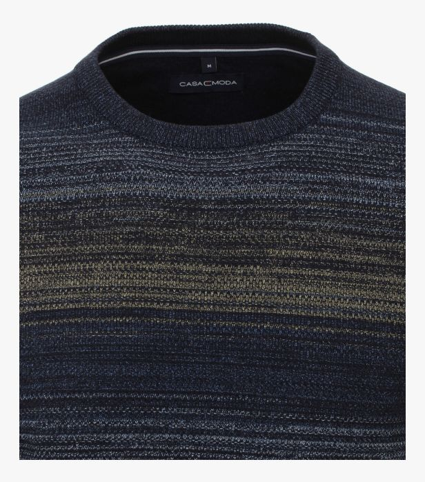 Pulover O-neck barbati bumbac CASA MODA bleumarin dungi [2]